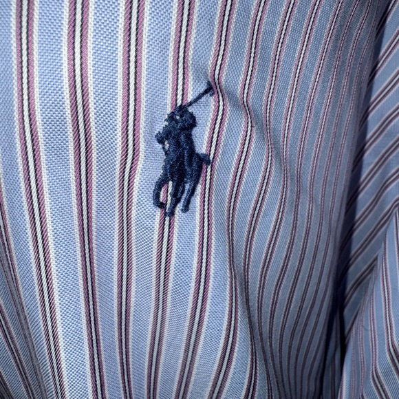 Ralph Lauren Classic Blue Stripe Button Down Long Sleeve Shirt. XXL. - Picture 6 of 8